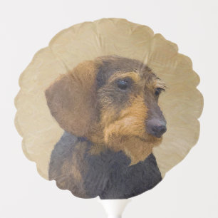 Dachshund (Wirehaired) Painting Original Dog Art Balloon