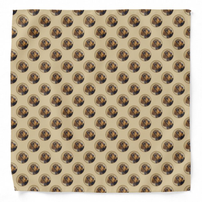 Dachshund (Wirehaired) Painting Original Dog Art Bandana (Front)