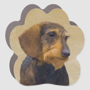 Dachshund (Wirehaired) Painting Original Dog Art Car Magnet