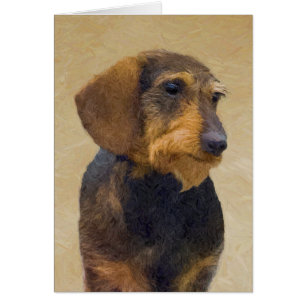 Dachshund (Wirehaired) Painting Original Dog Art Cards