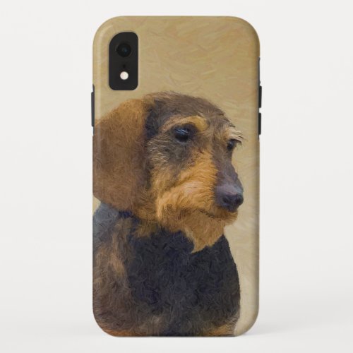 Dachshund Wirehaired Painting Original Dog Art iPhone XR Case