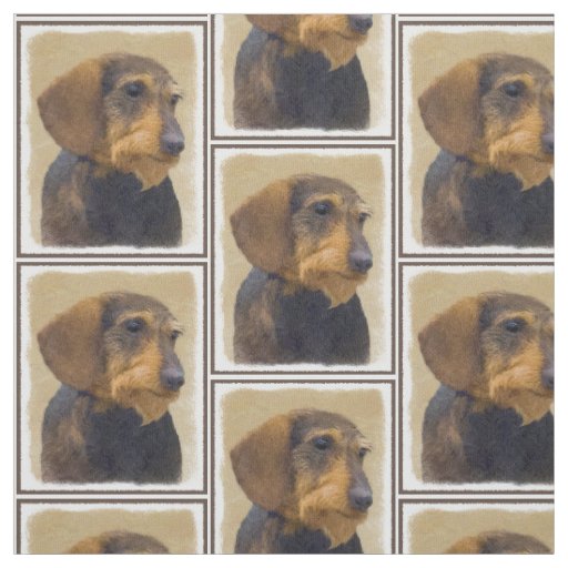 Dachshund (Wirehaired) Painting Original Dog Art Fabric
