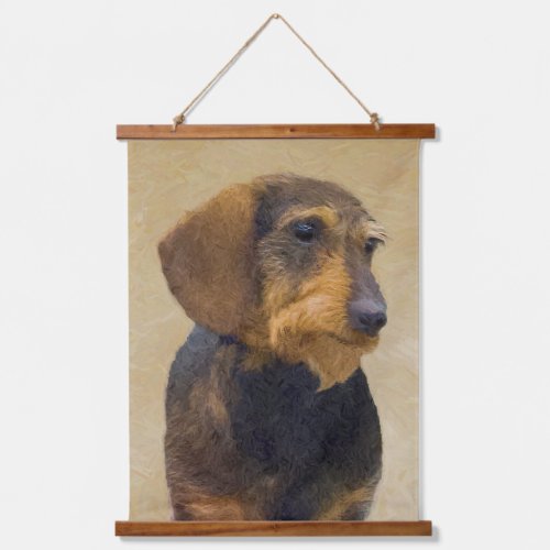 Dachshund Wirehaired Painting Original Dog Art Hanging Tapestry
