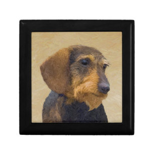 Dachshund (Wirehaired) Painting Original Dog Art Jewelry Box