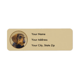Dachshund (Wirehaired) Painting Original Dog Art Label