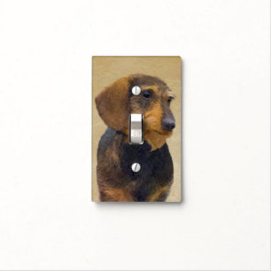 Dachshund (Wirehaired) Painting Original Dog Art Light Switch Cover