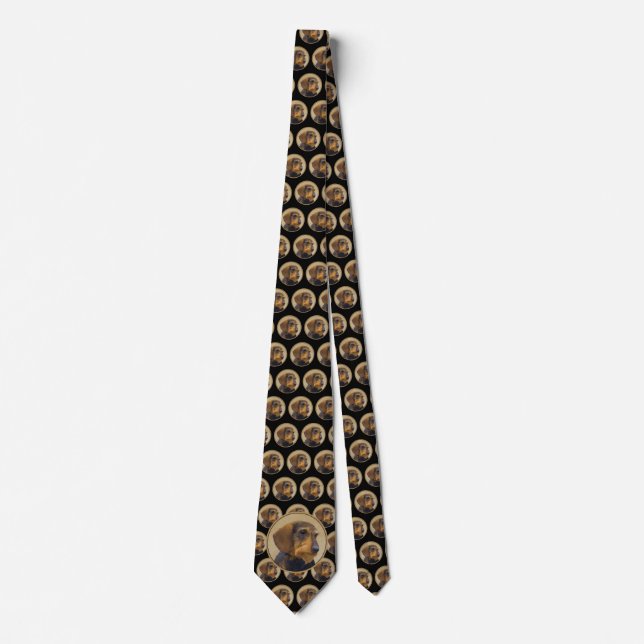 Dachshund (Wirehaired) Painting Original Dog Art Neck Tie (Front)