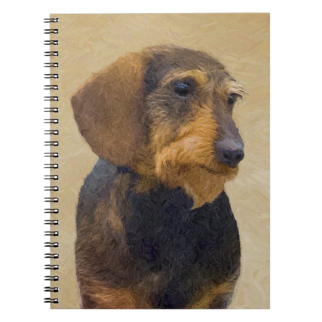 Dachshund (Wirehaired) Painting Original Dog Art Notebook (Front)