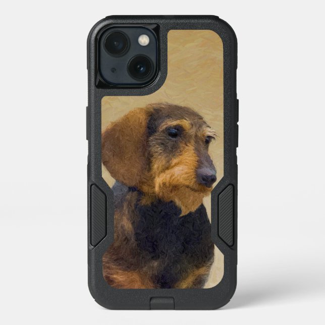 Dachshund (Wirehaired) Painting Original Dog Art Otterbox iPhone Case (Back)