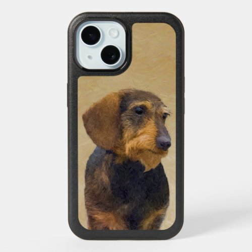 Dachshund Wirehaired Painting Original Dog Art iPhone 15 Case