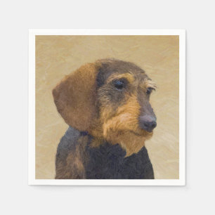 Dachshund (Wirehaired) Painting Original Dog Art Paper Napkins