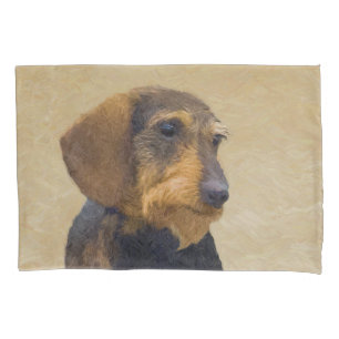 Dachshund (Wirehaired) Painting Original Dog Art Pillow Case