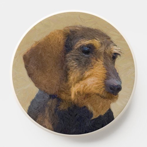 Dachshund Wirehaired Painting Original Dog Art PopSocket