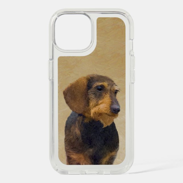 Dachshund (Wirehaired) Painting Original Dog Art Speck iPhone Case (Front)