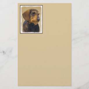 Dachshund (Wirehaired) Painting Original Dog Art Stationery
