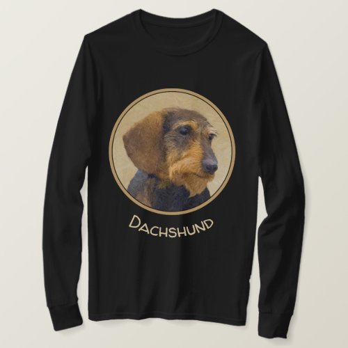 Dachshund Wirehaired Painting Original Dog Art T_Shirt