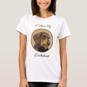 Dachshund (Wirehaired) Painting Original Dog Art T-Shirt