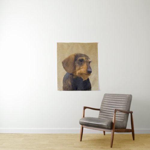 Dachshund Wirehaired Painting Original Dog Art Tapestry