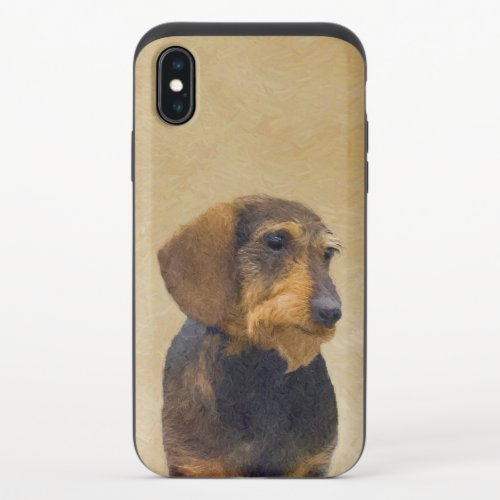 Dachshund Wirehaired Painting Original Dog Art iPhone X Slider Case