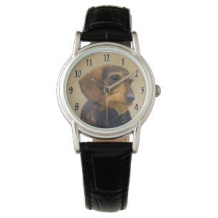 Dachshund (Wirehaired) Painting Original Dog Art Watch