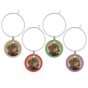 Dachshund (Wirehaired) Painting Original Dog Art Wine Charm