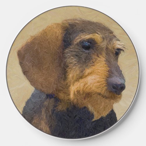 Dachshund Wirehaired Painting Original Dog Art Wireless Charger