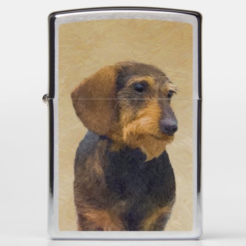 Dachshund Wirehaired Painting Original Dog Art Zippo Lighter