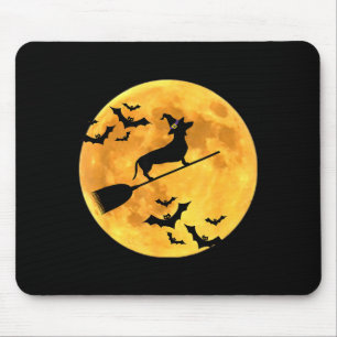 Dachshund Witch Dog Halloween Moon Broomstick Broo Mouse Pad