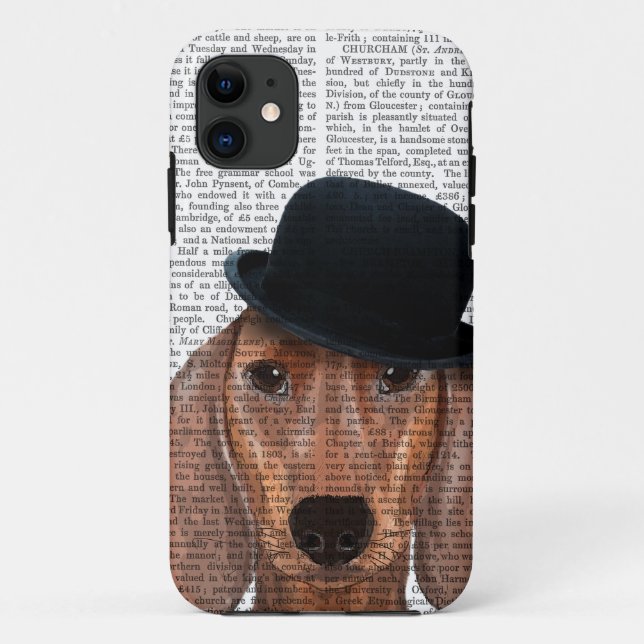 Dachshund with Black Bowler Hat Case-Mate iPhone Case (Back)