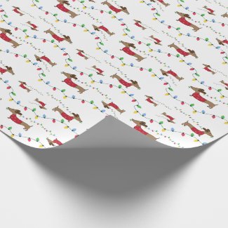 Dachshund With Christmas Lights Wrapping Paper