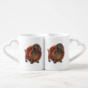 Dachshund with Donut Coffee Mug Set