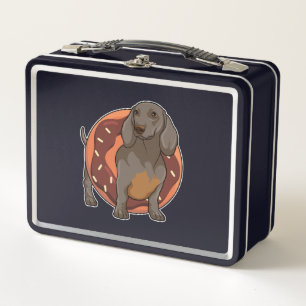 Dachshund with Donut Metal Lunch Box