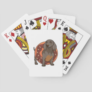 Dachshund with Donut Poker Cards