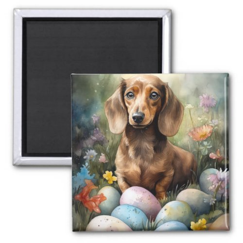 Dachshund with Easter Eggs Magnet