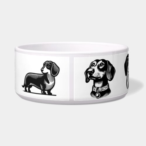 Dachshund with NAME Bowls