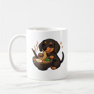 Dachshund with Noodles Ramen Kawaii Dog Coffee Mug
