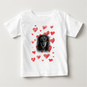 Dachshund with Red Hearts Baby T-Shirt