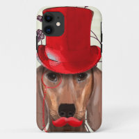 Dachshund With Red Top Hat