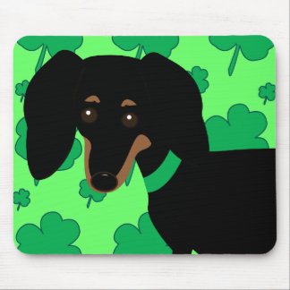 Dachshund with Shamrocks Mouse Pad