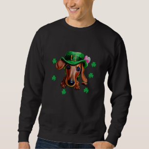 Dachshund with Shamrocks St Patricku2019s Day Doxi Sweatshirt