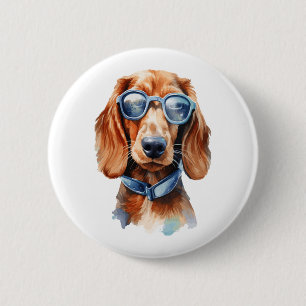 Dachshund with Sunglasses 5 Button