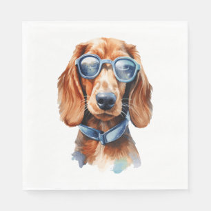 Dachshund with Sunglasses 5 Napkins