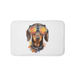 Dachshund with Sunglasses Bath Mat