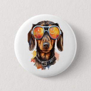 Dachshund with Sunglasses  Button