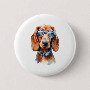 Dachshund with Sunglasses  Button