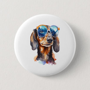 Dachshund with Sunglasses Button