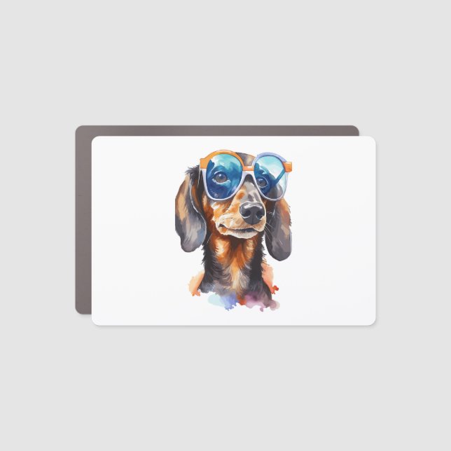 Dachshund with Sunglasses  Car Magnet (Front)