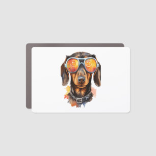 Dachshund with Sunglasses Car Magnet