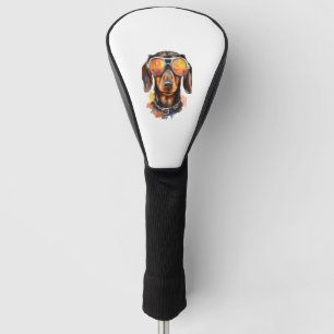 Dachshund with Sunglasses  Golf Head Cover