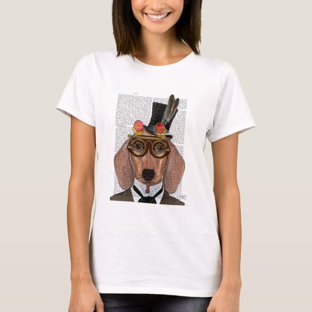 Dachshund with Top Hat and Goggles (Front)